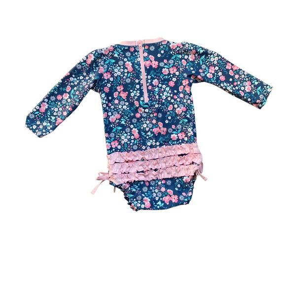 RuffleButts Floral Swimsuit - Picture 3 of 8